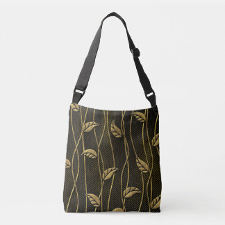 Bolso Cruzado Oro y negro: deja textura 3D.