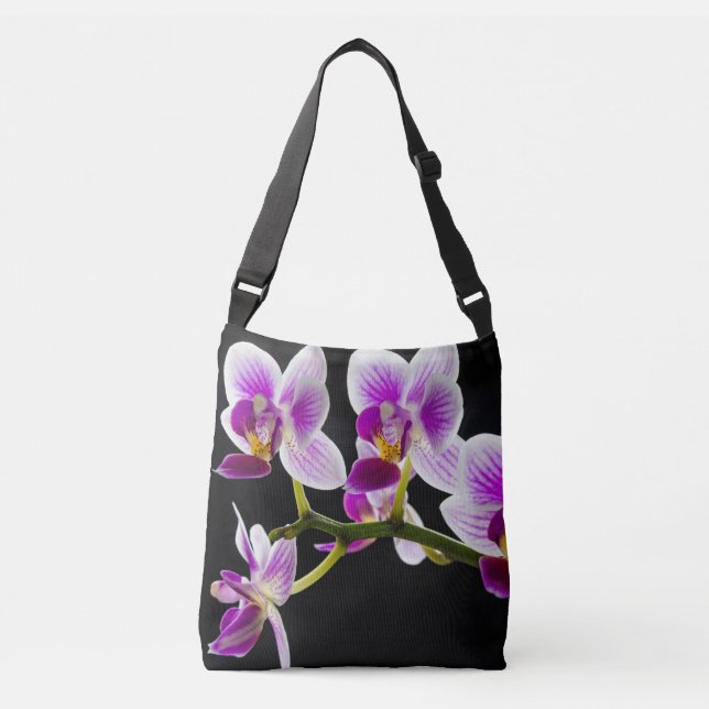 Bolso Cruzado Orquídea blanca y púrpura (Anverso)