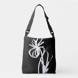 Bolso Cruzado Orquídea Noir: Resumen en blanco y negro