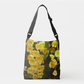 Bolso Cruzado Orquídeas Amarillas colgando flores tropicales