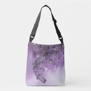 Bolso Cruzado orquídeas violetas moradas florecientes de flores