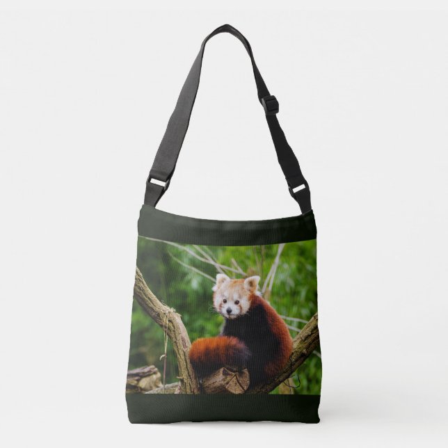 Bolso Cruzado Oso de panda roja lindo (Anverso)