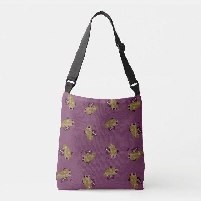 Bolso Cruzado Oso detective sobre morado (Anverso)