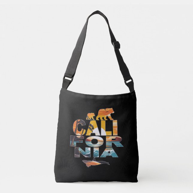 Bolso Cruzado Osos y ballenas de California (Anverso)