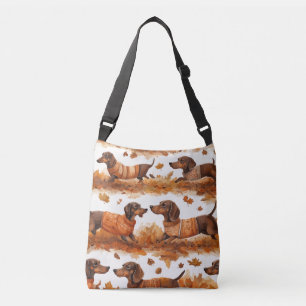 Bolso Cruzado Otoño Dachshunds Perros dibujados a mano