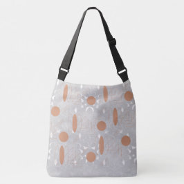 Bolso Cruzado Oval and Triangle Seless over Gray Background