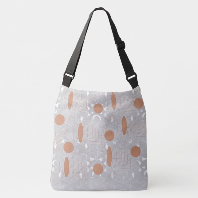 Bolso Cruzado Oval and Triangle Seless over Gray Background (Anverso)