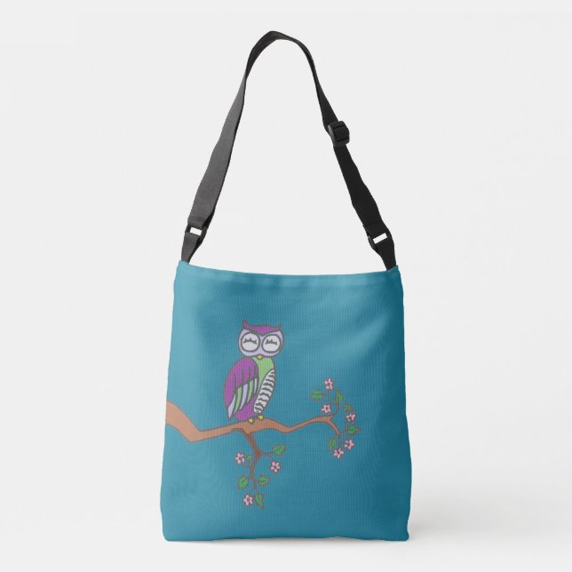 Bolso Cruzado Owl Art Night Blue (Reverso)