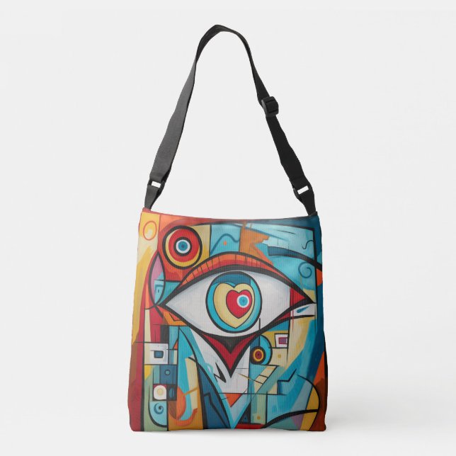 Bolso Cruzado Oye Valentine Heart Love Art Deco (Reverso)