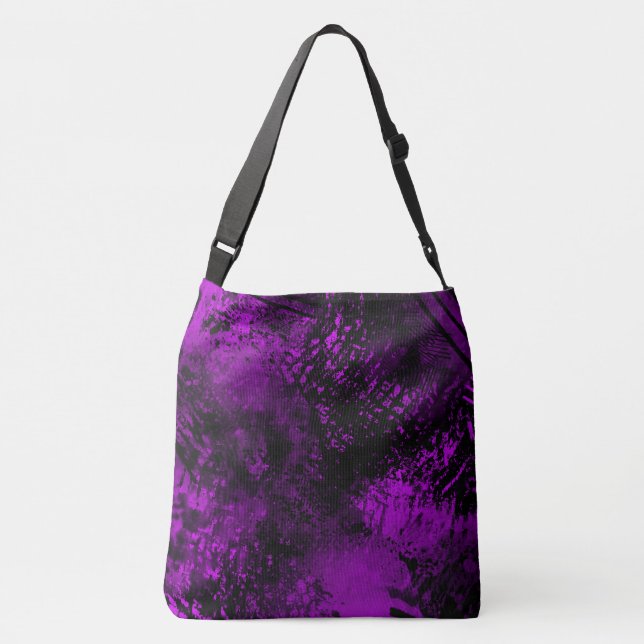 Bolso Cruzado Paint Splatt Hatching Efecto Purple & Black (Reverso)