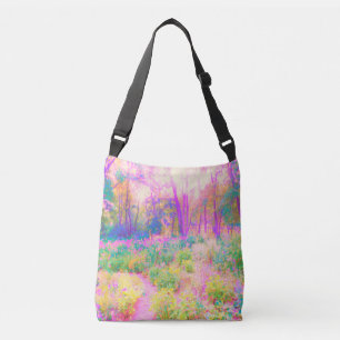 Bolso Cruzado Paisaje de jardín iluminado rosa y coral