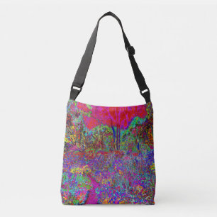 Bolso Cruzado Paisaje de jardín impresionista psicodélico