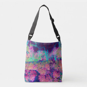 Bolso Cruzado Paisaje Impresionista de Púrpura y Rosa Caliente