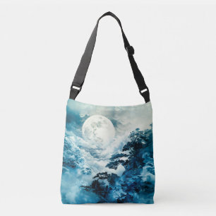 Bolso Cruzado Paisaje místico de montaña bajo la luz de la luna