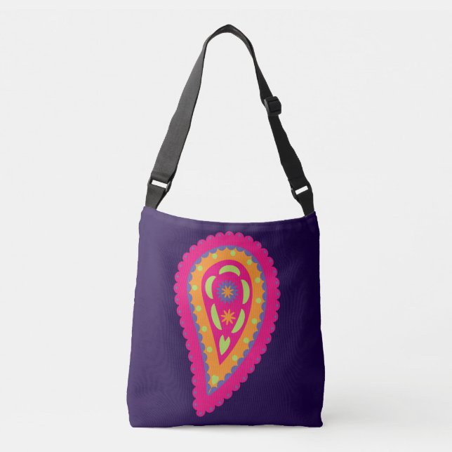 Bolso Cruzado Paisley Colorido (Anverso)
