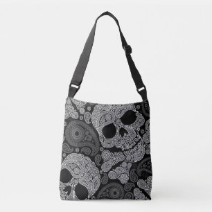 Bolso Cruzado Paisley Skull Black