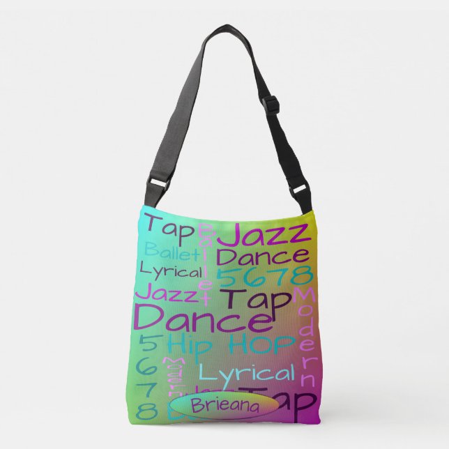 Bolso Cruzado Palabras de la danza de los niños personalizadas (Anverso)