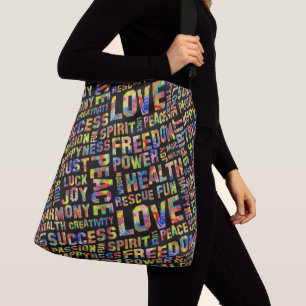 Bolso Cruzado Palabras Del Modo Espíritu / Pensamiento Positivo 