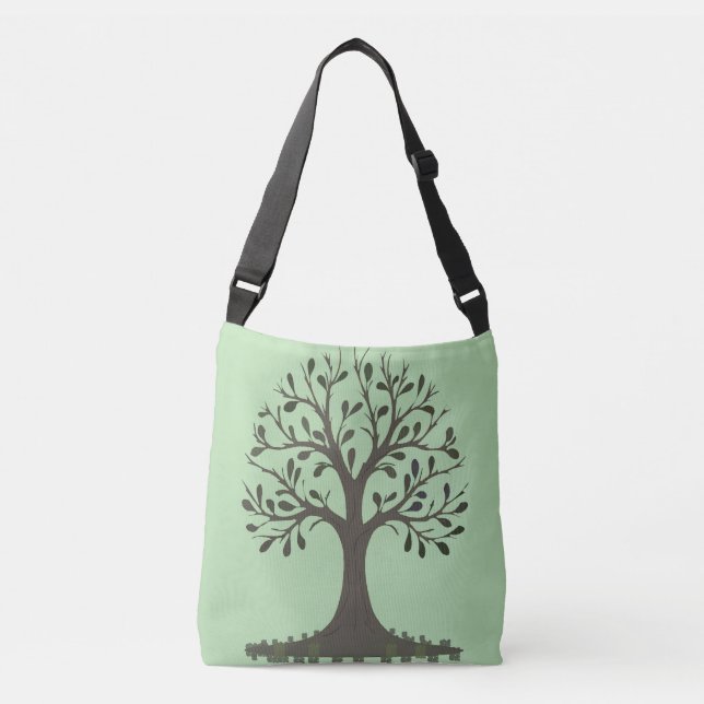 Bolso Cruzado 🌳 Pale Green Tree of Life Tote Bag - Reversible  (Anverso)
