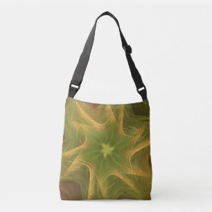 Bolso Cruzado Paleta verde clara del fractal del tote