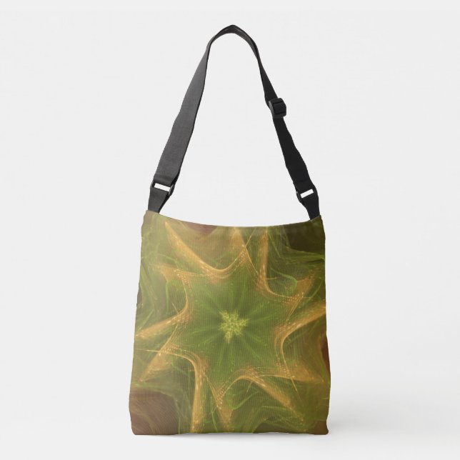 Bolso Cruzado Paleta verde de luz fractal tote (Anverso)