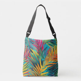 Bolso Cruzado Palm de colores en hojas tropicales multicolores