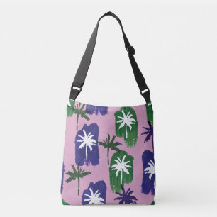 Bolso Cruzado Palm pintada, verde azul marino.