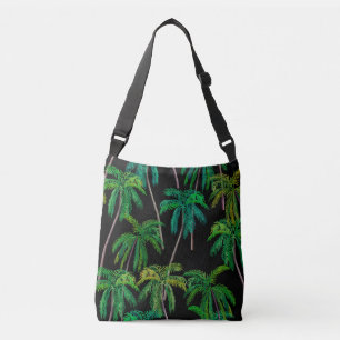 Bolso Cruzado Palmeras: Patrón de verano acrílico.