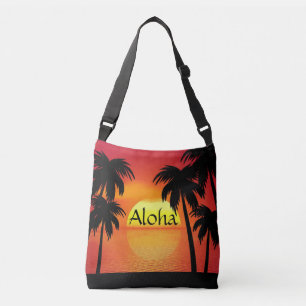 Bolso Cruzado Palmeras y atardecer de color Aloha en Hawái
