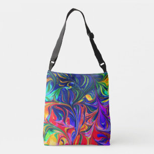 Bolso Cruzado Palo de brillo trippy con girasol arco iris