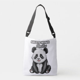 Bolso Cruzado Panda Clásico de tiempo negro y blanco