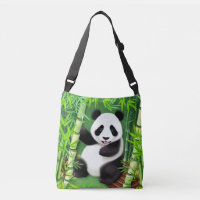 Panda Cuta En Un Bosque De Bambú