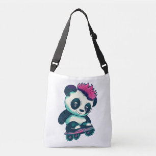 Bolso Cruzado Panda de bebé lindo con mohawk Skater Panda