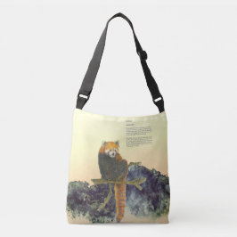 Bolso Cruzado Panda Rojo Cuto Pintado A Mano