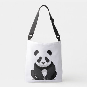 Bolso Cruzado Panda Vector Retrato de arte gráfico Animal Espíri