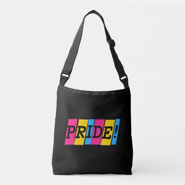 Bolso Cruzado Pansexualidad orgullo de texto signo de cruz de cu (Anverso)