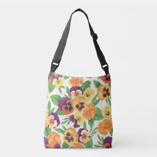 Bolso Cruzado Pansies en blanco roto