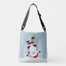 Bolso Cruzado Papá Noel divertido colgado boca abajo
