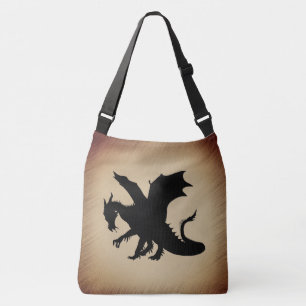 Bolso Cruzado Papel antiguo dragón negro