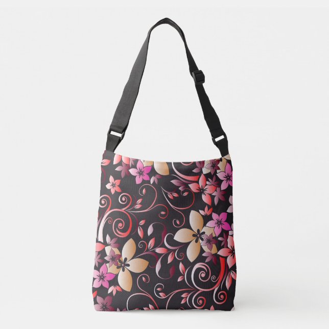 Bolso Cruzado Papel de pared de flores 7 (Anverso)