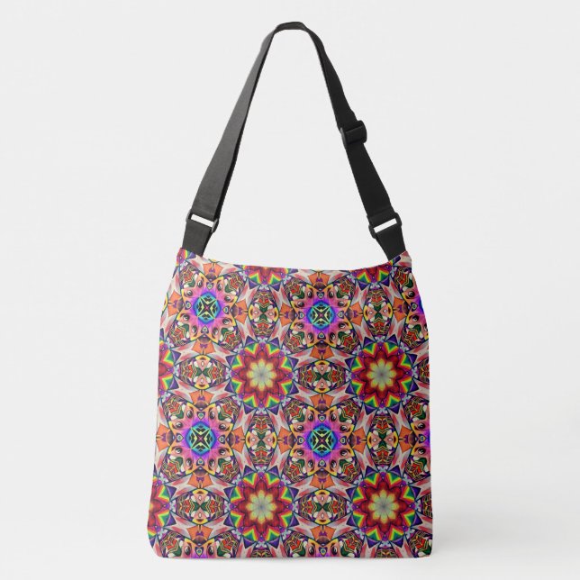Bolso Cruzado Papeles geométricos de energía tribal (Anverso)