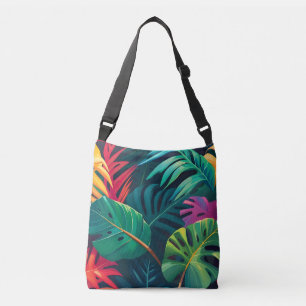 Bolso Cruzado Paraíso de acuarela de follaje tropical