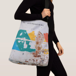 Bolso Cruzado Pared pintada de antaño con graffiti