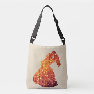 Bolso Cruzado Pareja dorada, beso, mordaza cruzada de romance
