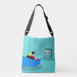 Bolso Cruzado Pareja gay retro viendo Tote de TV