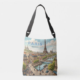 Bolso Cruzado París Francia Viaje Arte Vintage