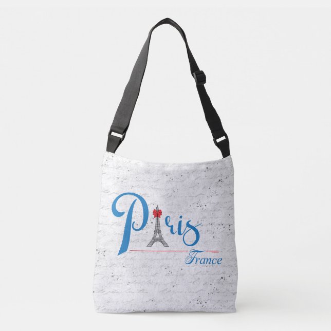 Bolso Cruzado París moderno, Francia diseño Moda del corazón (Anverso)