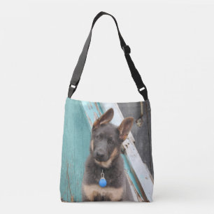 Bolso Cruzado Pastel de pastor de pastor azul y tan alemán