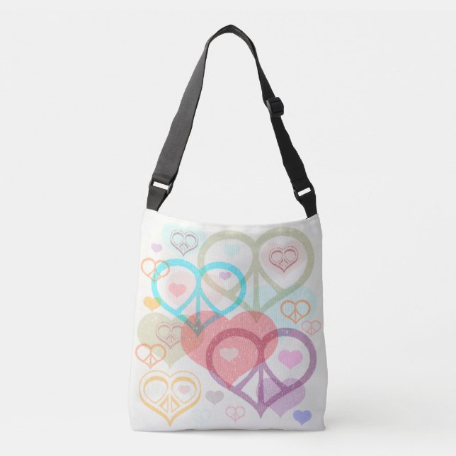 Bolso Cruzado Pastel Paz y Amor (Anverso)