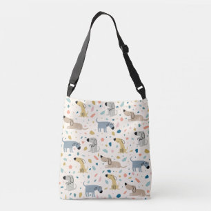 Bolso Cruzado Pastel Terrazzo Gracioso Patrón de Perro Cuto